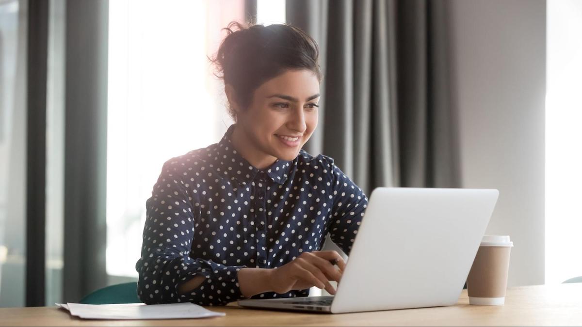 Entrepreneur using a laptop