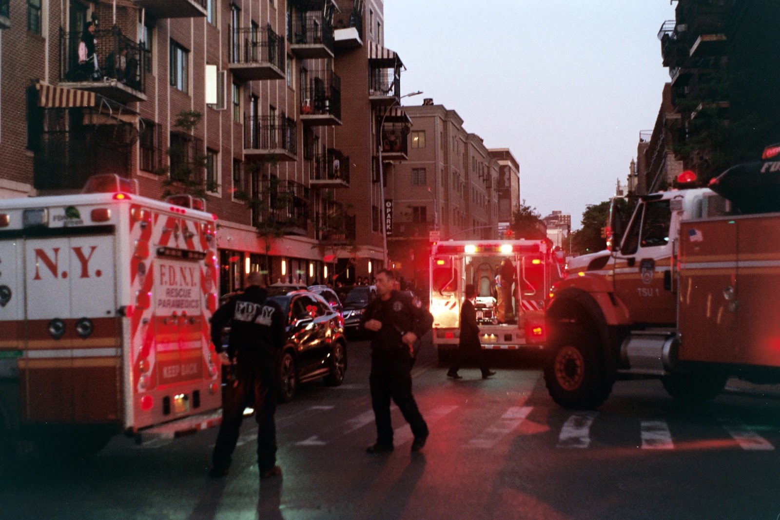 ambulance and fire department response due to road accident