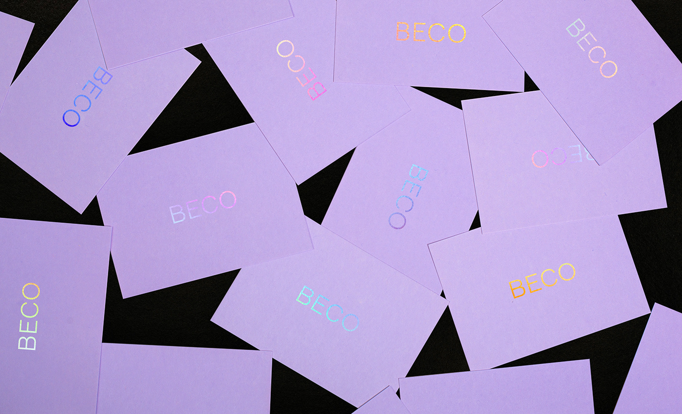 beco   personal branding identity holographic Stationery studio