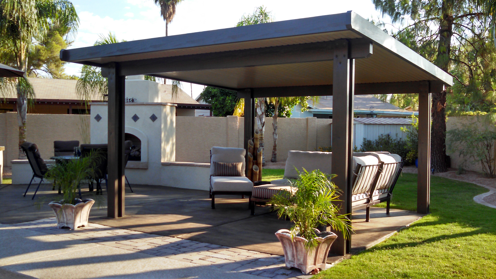 roofed patio cover