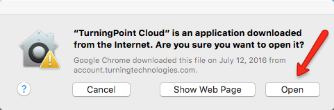 TurningPoint Open Application Mac