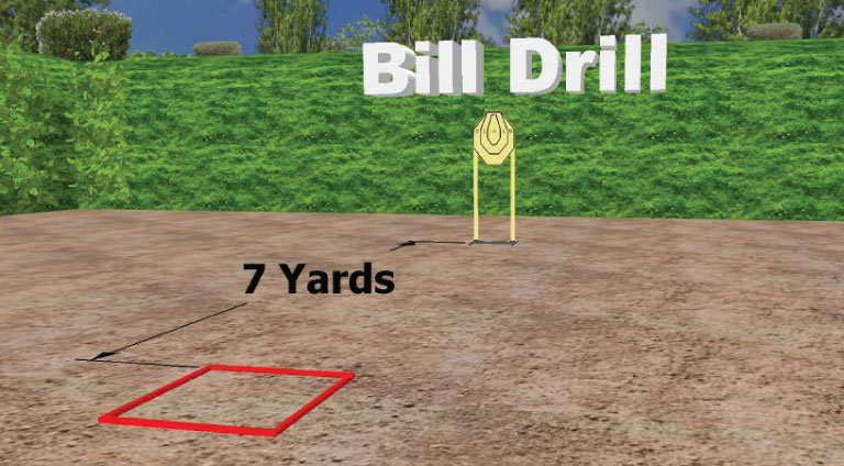 Depiction of Bill Drill setup on a flat range