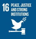 The logo for SDG 16.