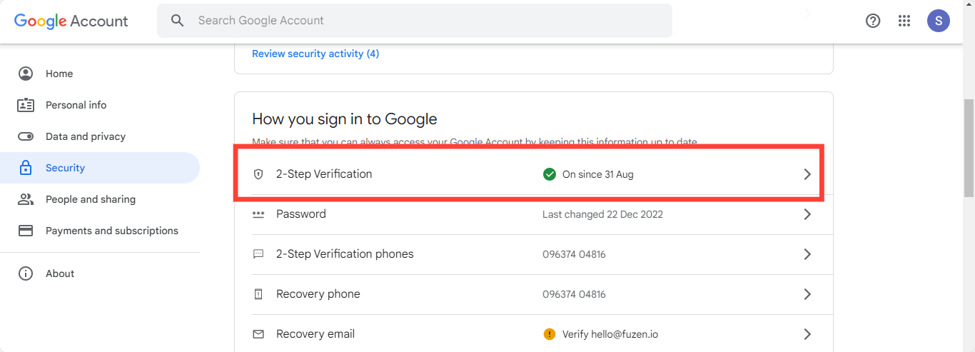 imap setting for gmail - 2-step verification