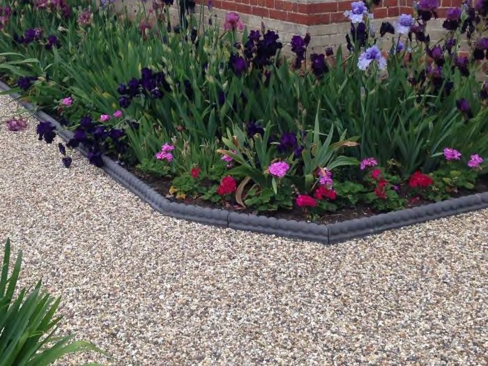 Victorian rope edging along flower bed