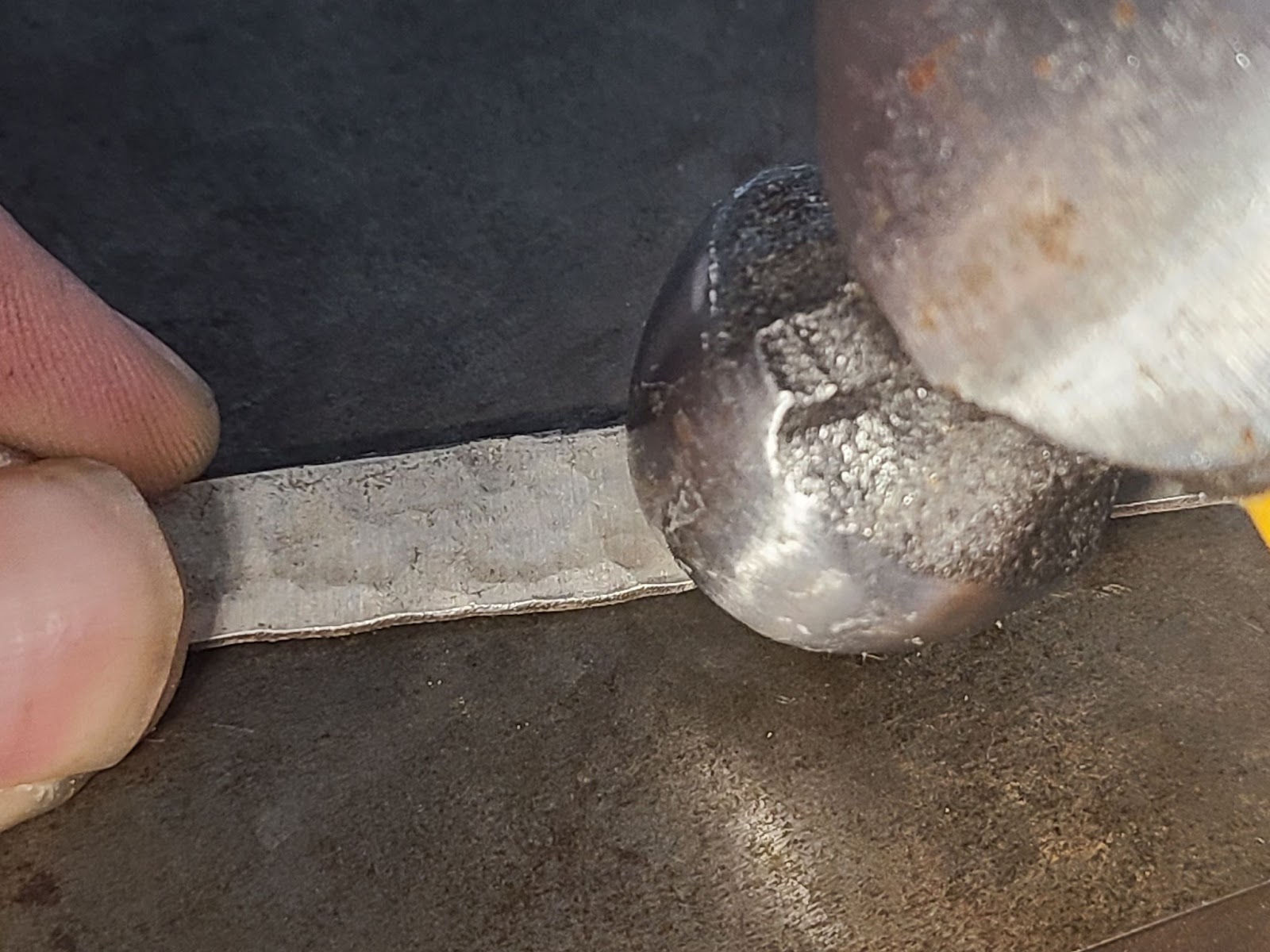 texturing ring after hammering it