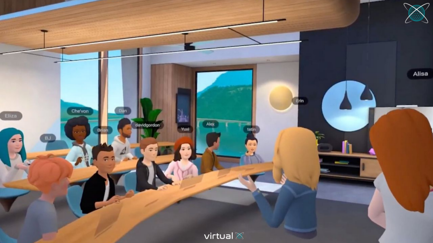 Classroom in the virtual Meta world.