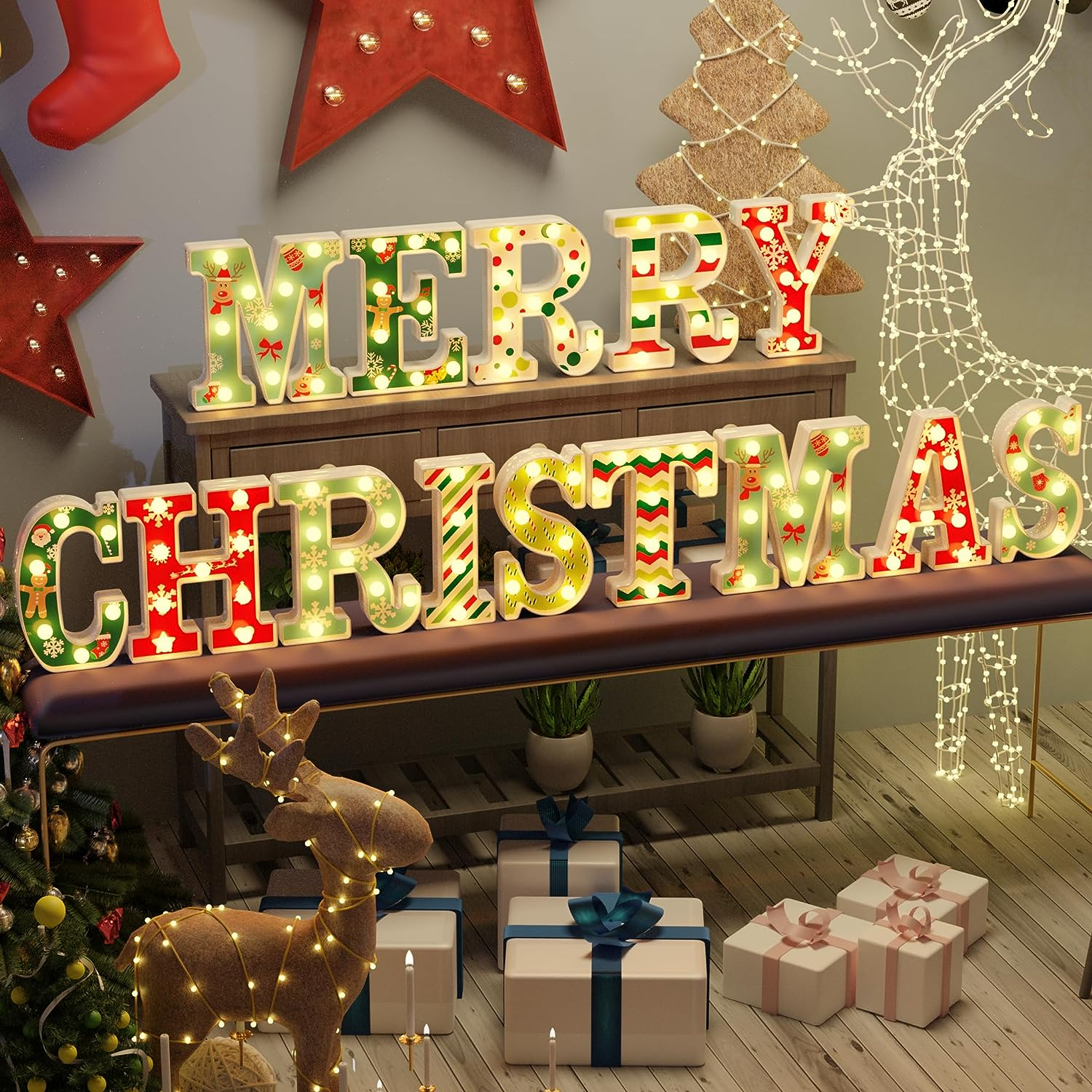 merry christmas decor lights