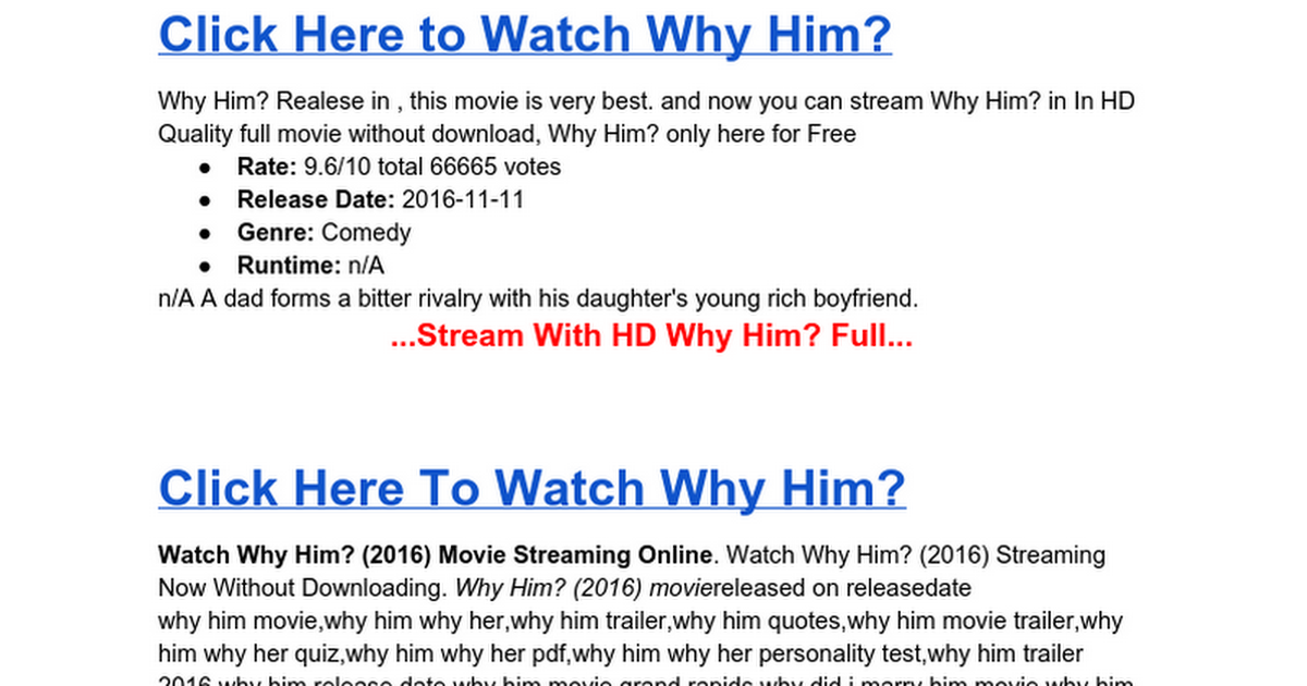 Watch Why Him? Streaming