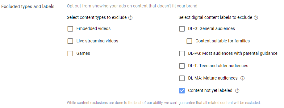 youtube ads label content.