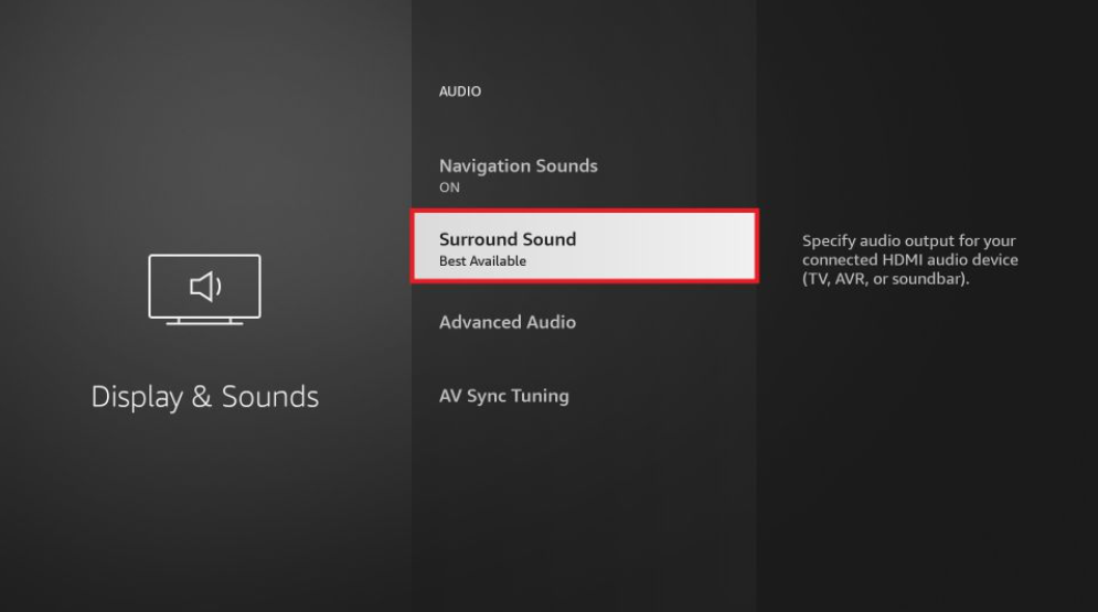 Surround Sound settings 