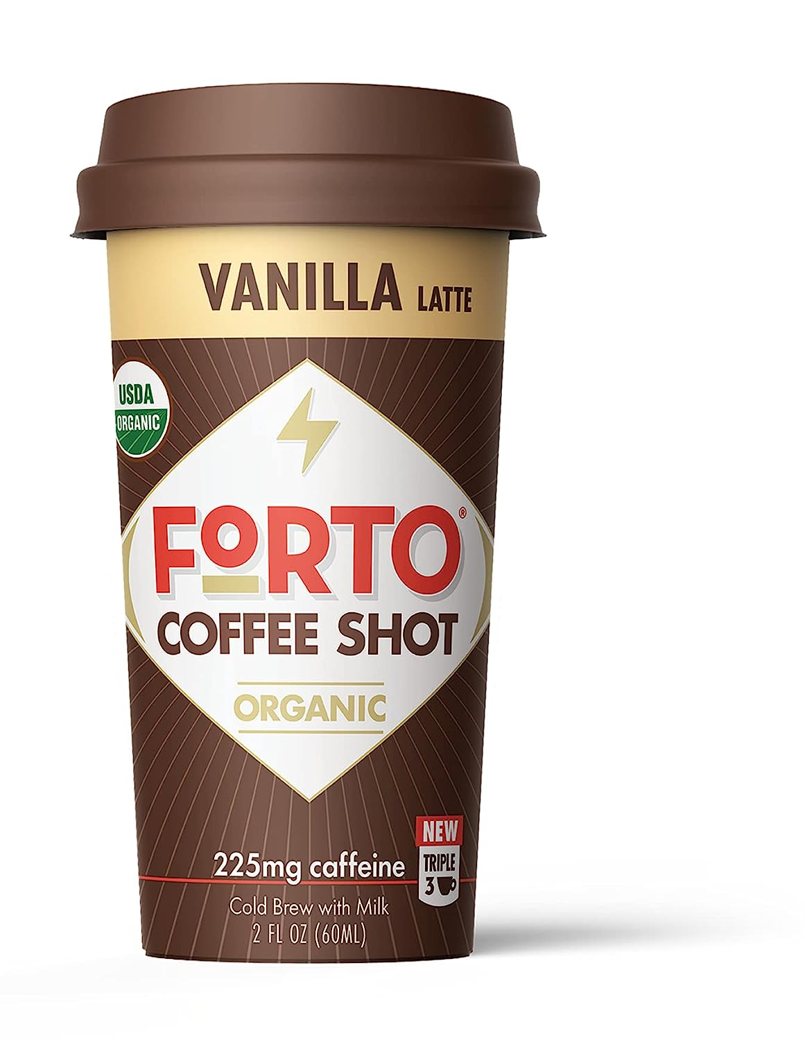 FORTO Coffee Shots Vanilla Latte Cold Brew Coffee Shot  2 Fl Oz Serving