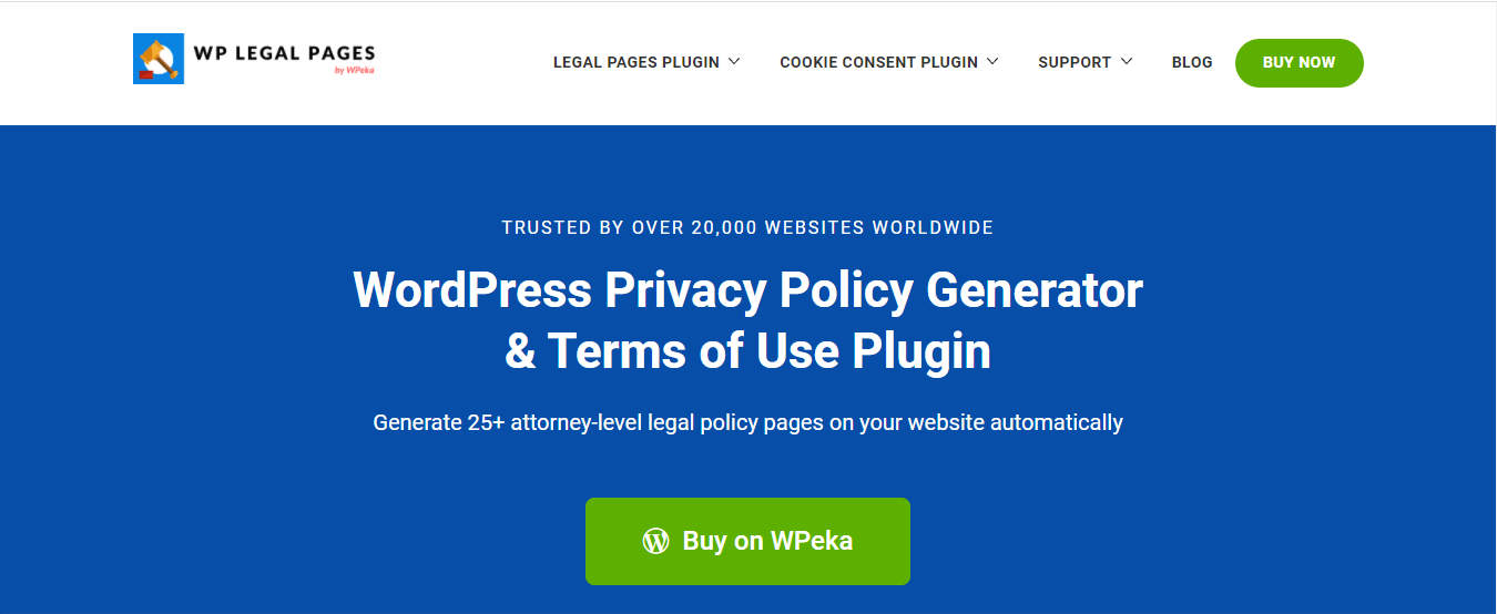 WP Legal Pages can give you a fantastic WordPress privacy policy plugin using experience.