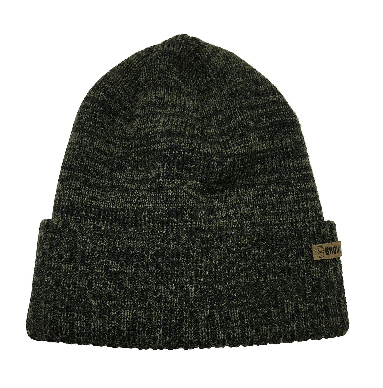 Broner Eco-Friendly Sustainable Acrylic Knit Cap with Rib Knit Cuff Black/Olive