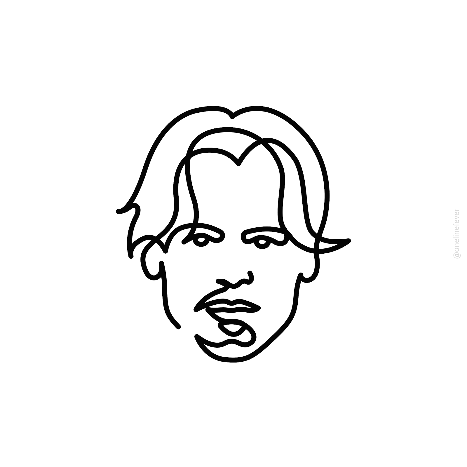 Drawing celebrity in one line design style