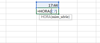 Fórmulas Excel =HORA