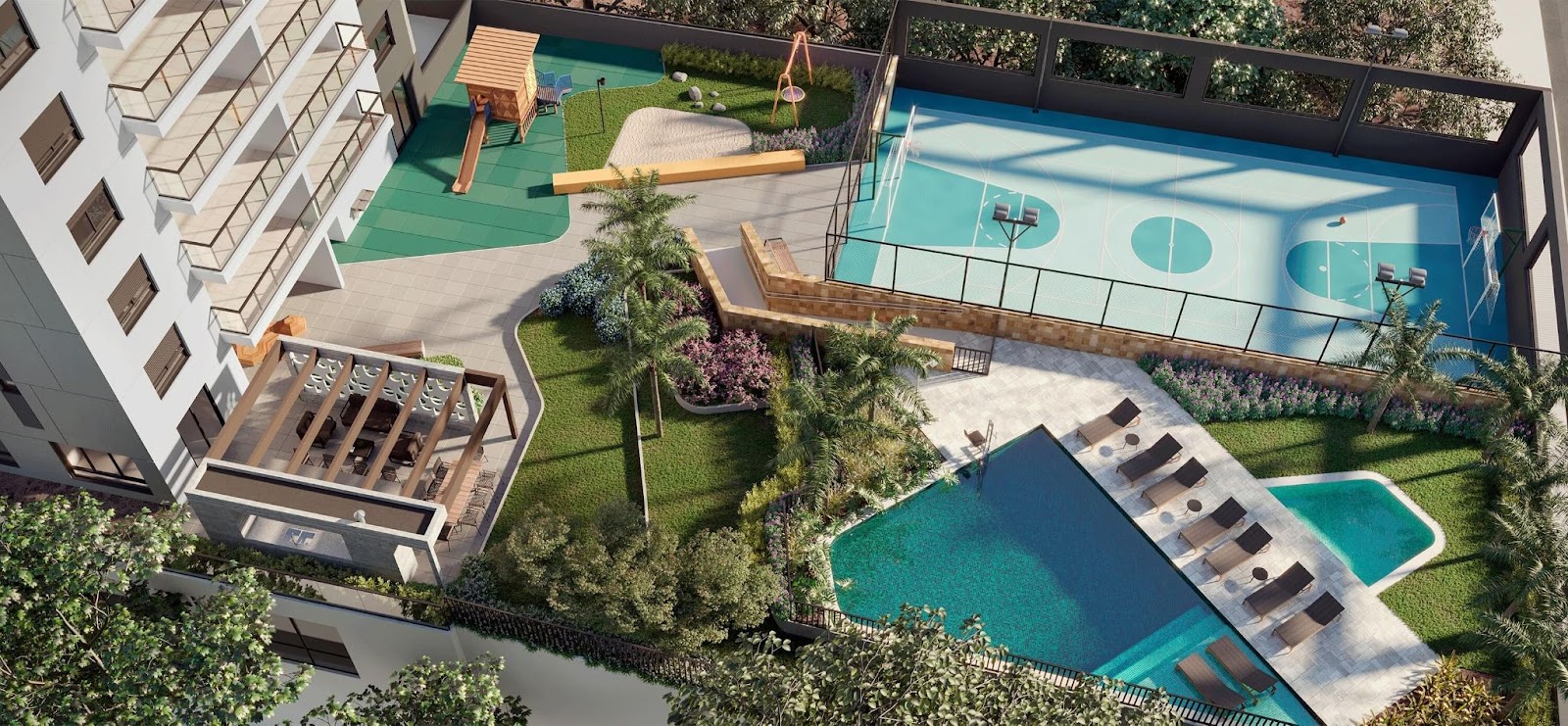 uma das melhores áreas de lazer com piscina da Tecnisa fica no empreendimento W/L Vila Romana