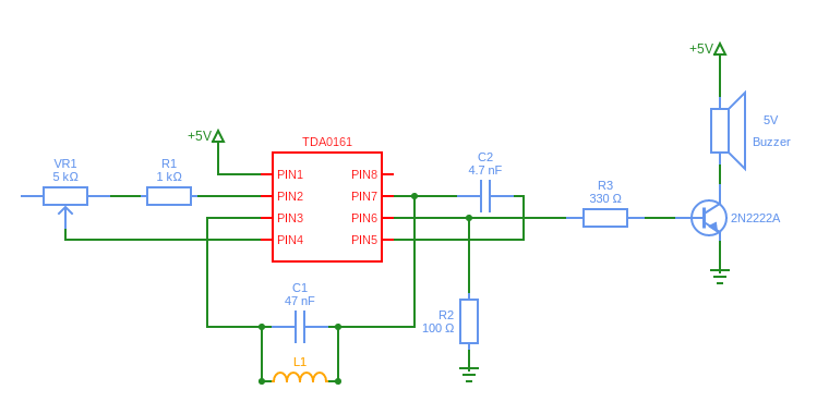 TDA0161 Metal Detector Circuit Diagram