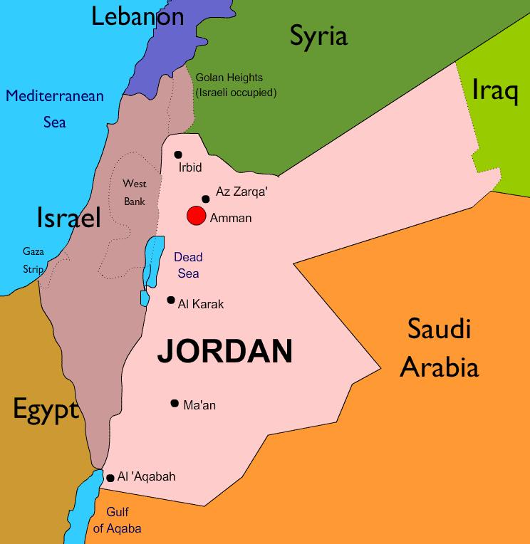 Carte Jordanie