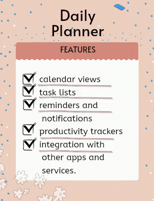 a planner with the list of features of a digital planner 