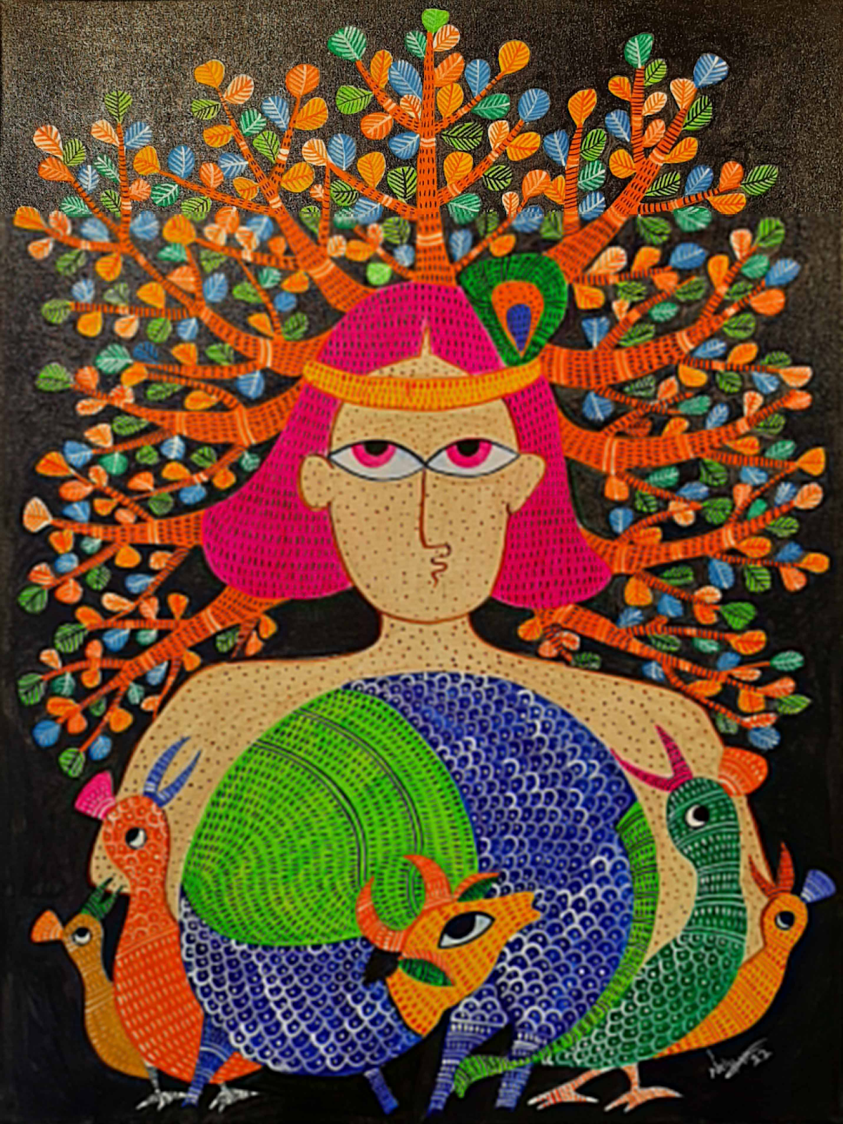 Gond Painting, Buy painting online, Online art Gallery India