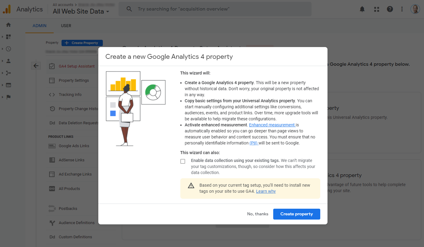 Google Analytics Create Analytics 4 property