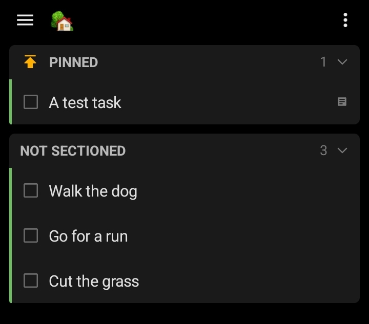 Tasks on a mobile device.