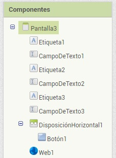 Cómo usar una hoja de cálculo de Google en App Inventor 2 - Componentes pantalla 3