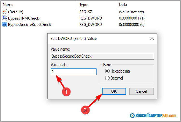 Sửa đổi Registry