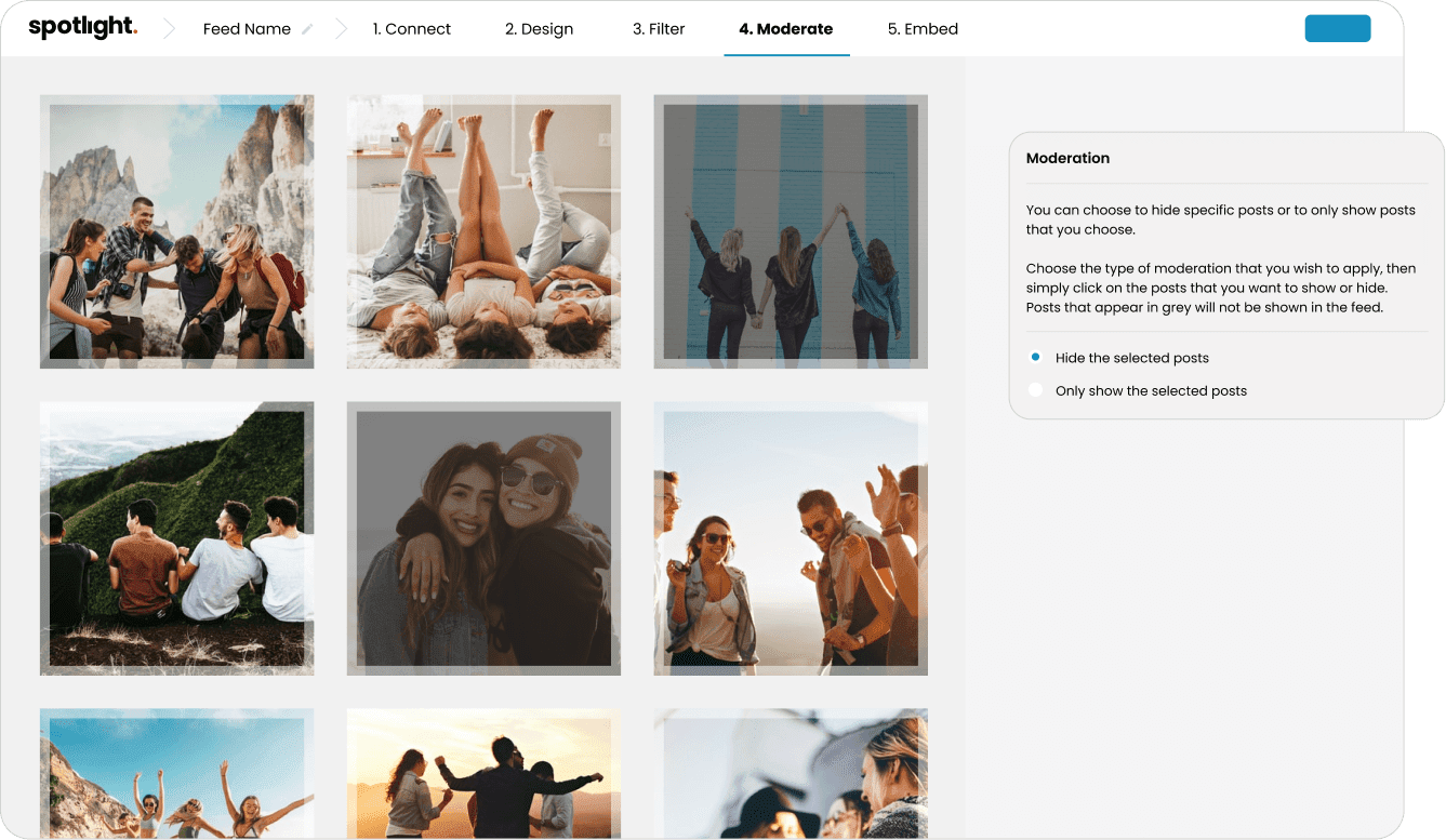 Moderação de feeds do Instagram em destaque