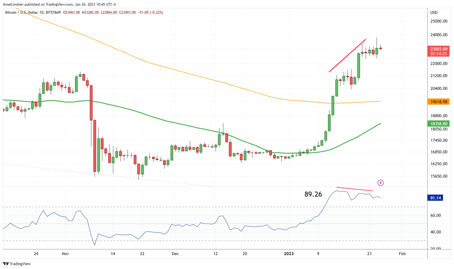 Bitcoin daily with RSI