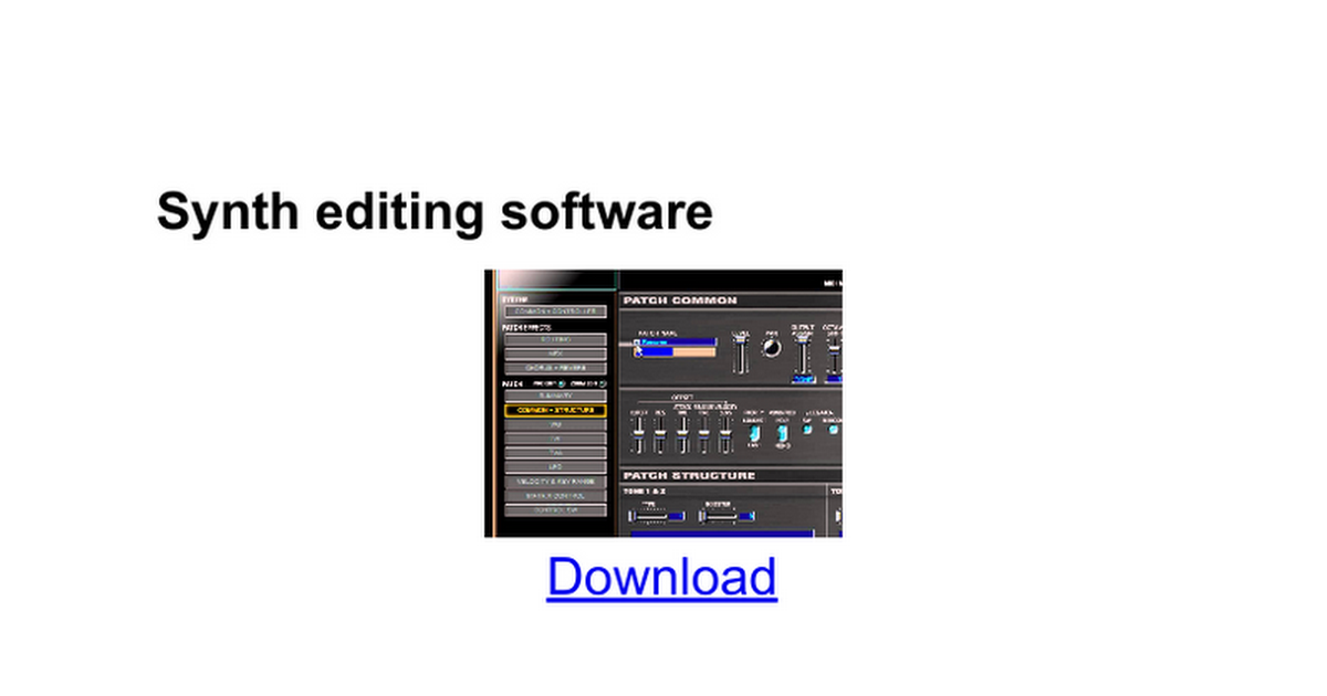 Roland Ax Synth Patch Editor For Dsi