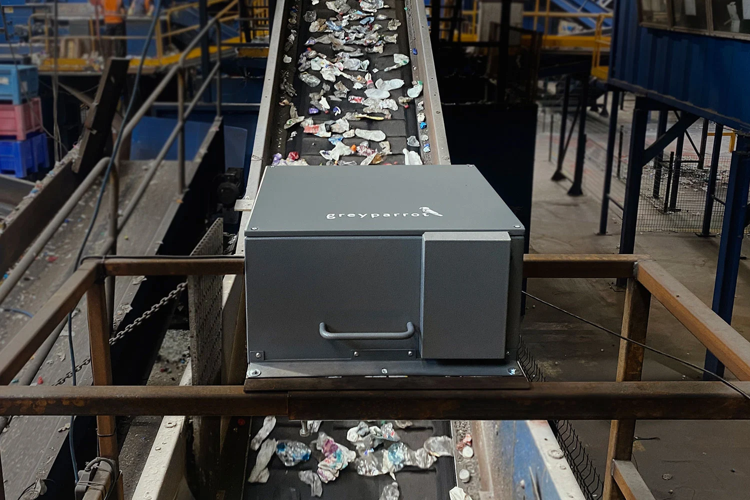 Greyparrot AI working in a waste management conveyor belt.