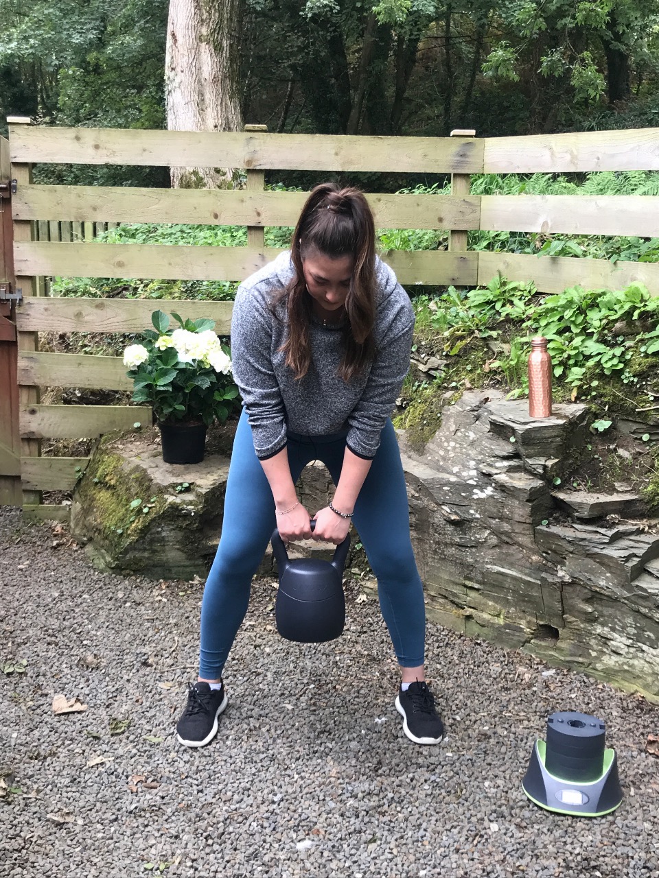 Healthy Living London reviewer, Ashley using the KettlebellConnect 