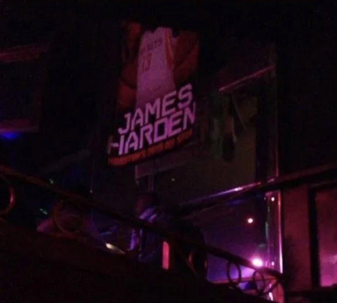 the Sports ON Tap's tweet - "Some people lie and say James Harden hung no  banners in Houston..... Dreams Houston strip club would disagree 🤷🏽‍♂️ 🏆  " - Trendsmap
