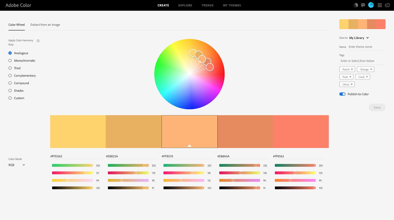 Adobe colour schemes