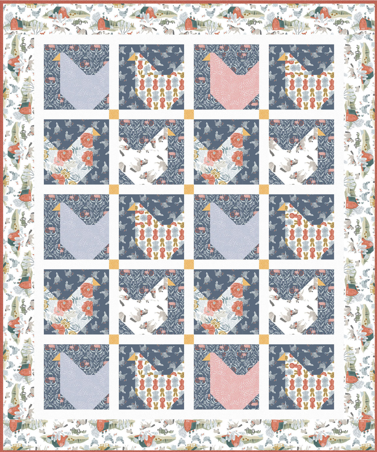 flock party chicken quilt patterns