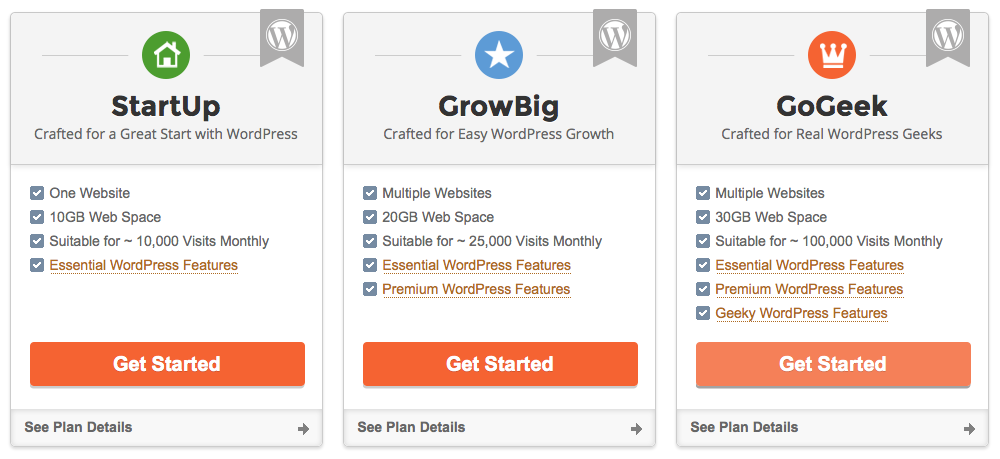 Planos de Hospedagem SiteGround WordPress