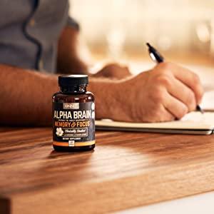 Amazon.com: Onnit Alpha Brain (90ct): Nootropic Brain Booster Supplement  For Memory, Focus, and Mental Clarity | With Bacopa, AC11, Huperzine A,  L-Tyrosine, and Vitamin B6 : Health & Household