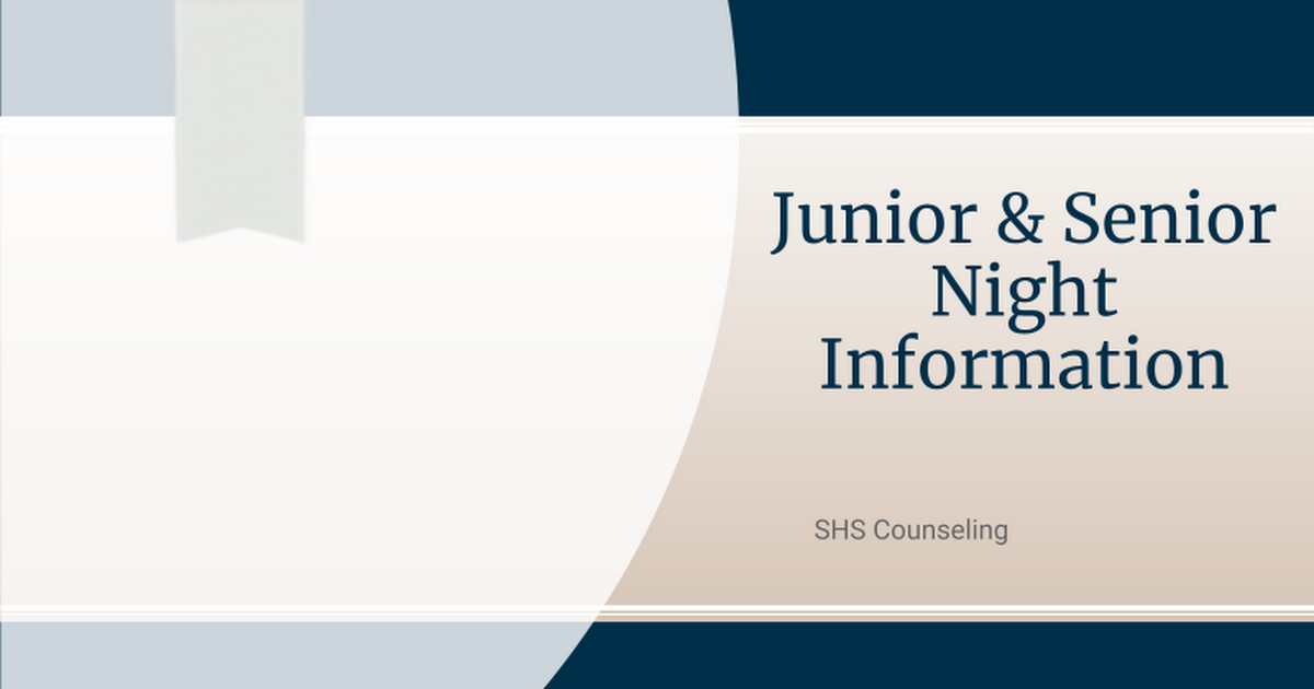 Junior & Senior Night Information