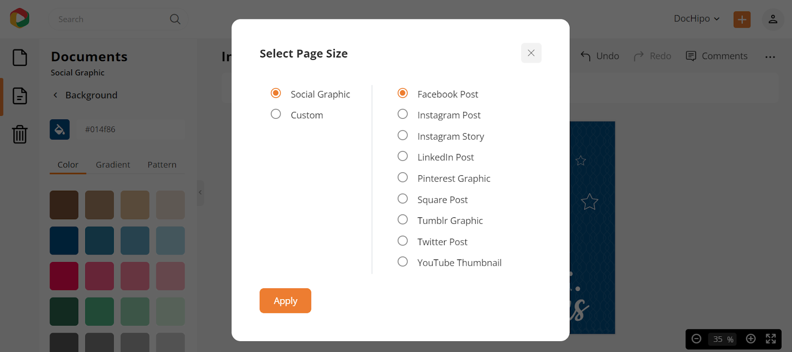 Select Page Size