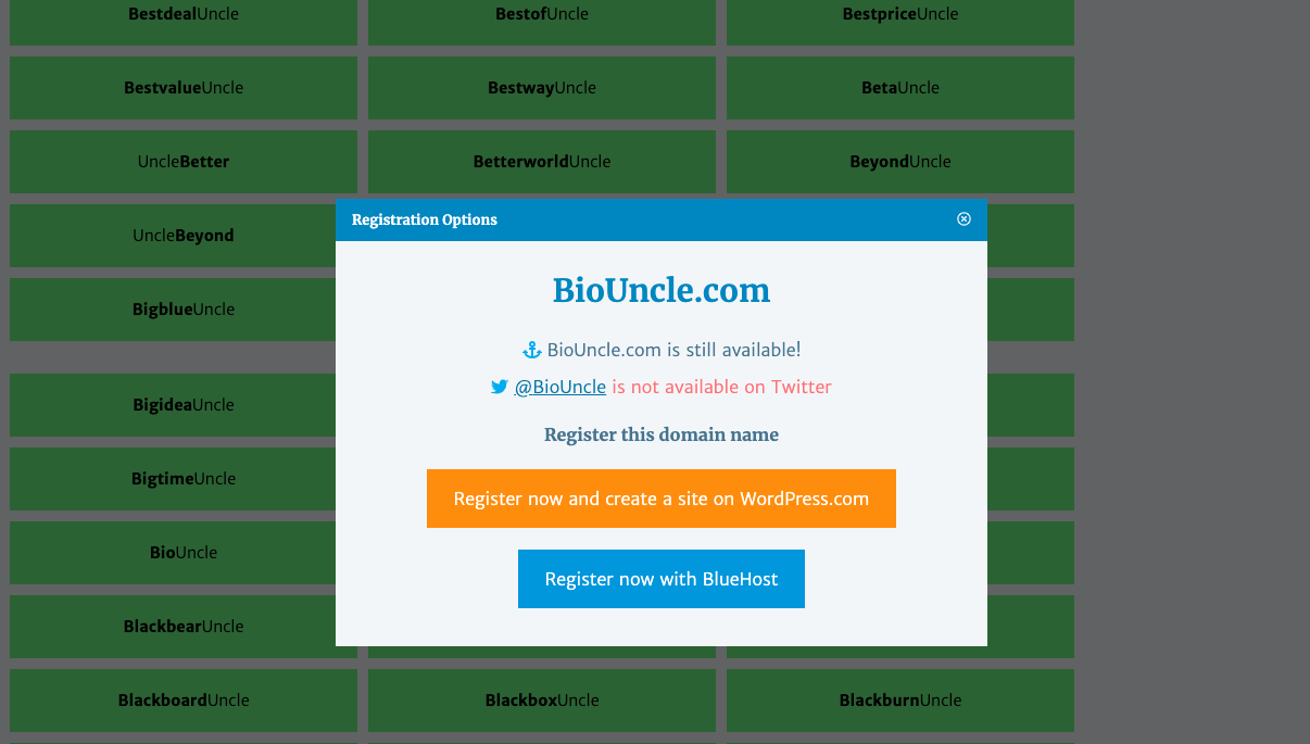 checking availability of the domain with domain registrar