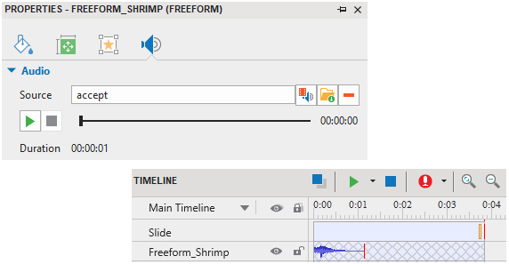 add audio to freeforms