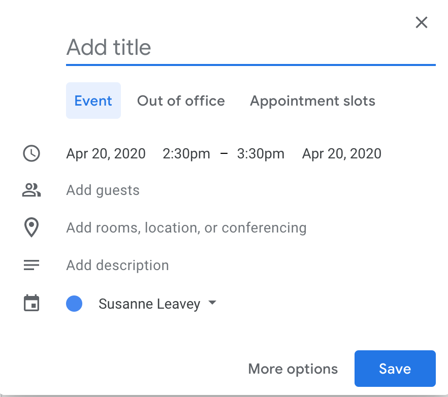 adding event on google calendar