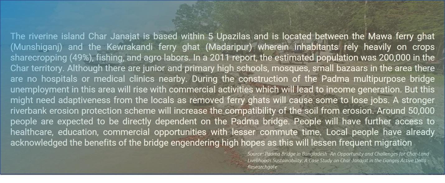 The river training works of the Padma bridge will help subdue erosion, a major issue towards migration.