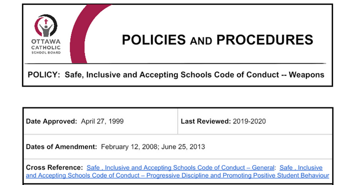 safe-inclusive-and-accepting-schools-code-of-conduct-weapons