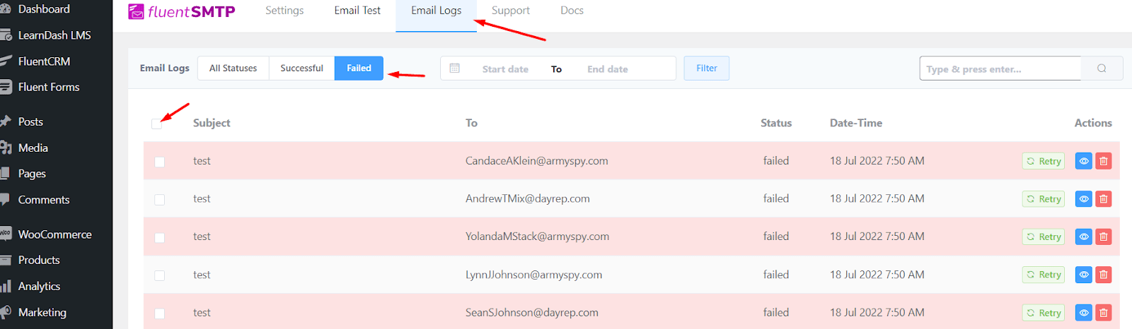 Resending failed divi contact form emails 