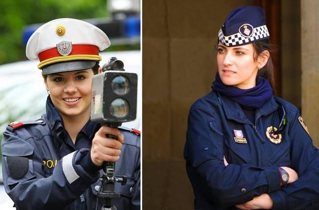The most beautiful police girls from different countries