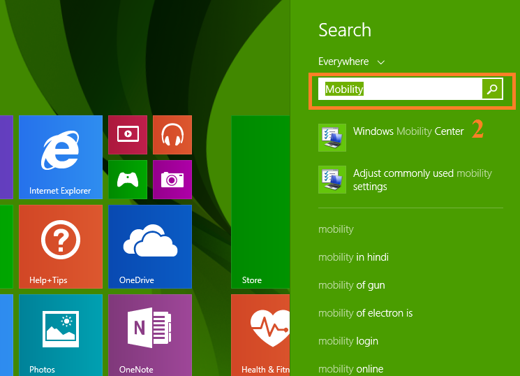 How to open Windows Mobility Center in Windows 10