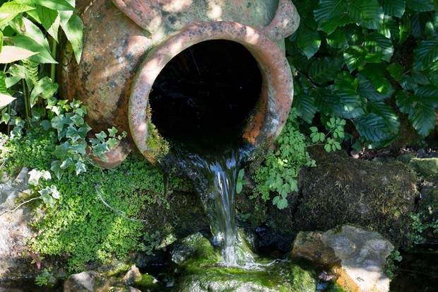 Terracotta jug water feature